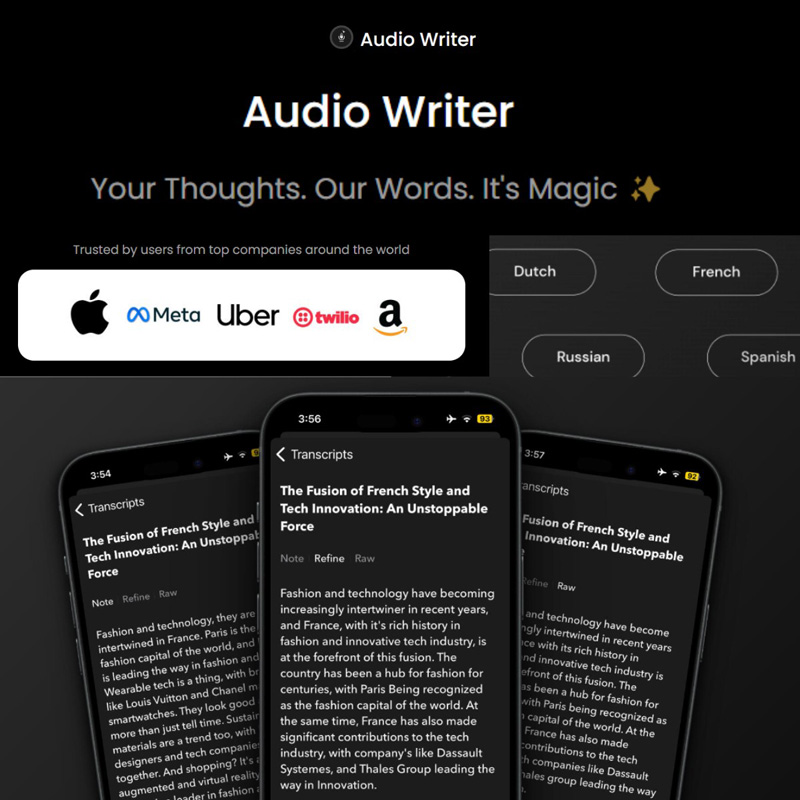 Audio Writer Voice to Text Tool | AI Resource Directory