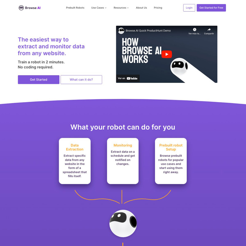Browse AI website extraction and scraping tool | AI Resource Directory
