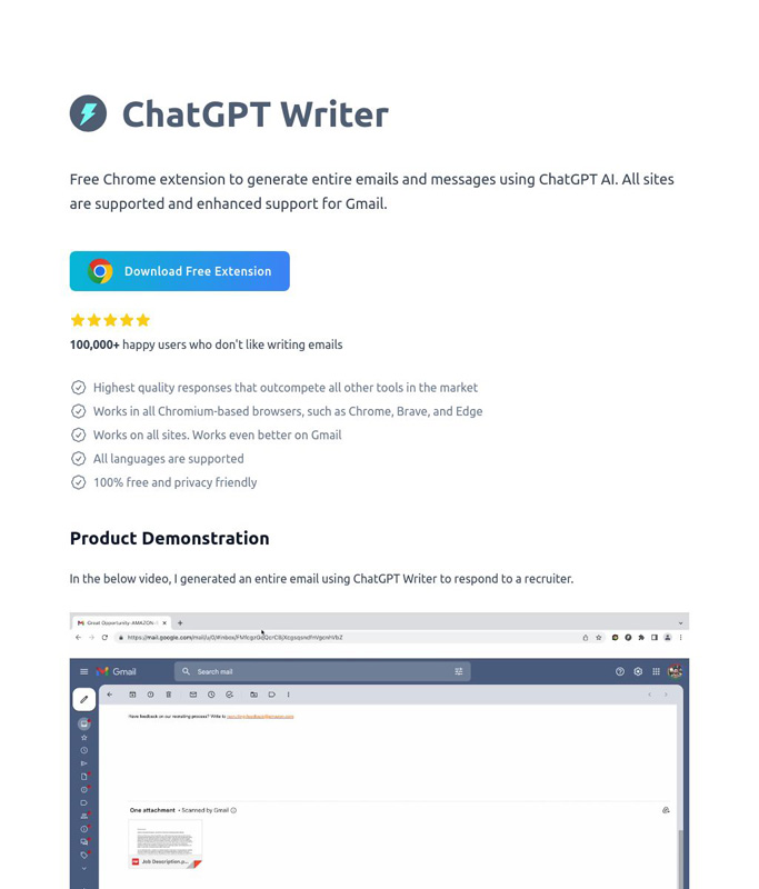ChatGPT writer | AI Resource Directory