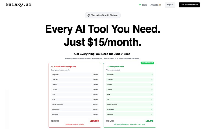 Galaxy AI multi LLM tool Claude Perplecity ChatGPT all in one | AI Resource Directory