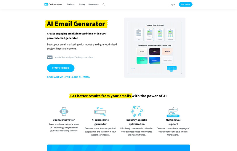 GetResponse AI email generator | AI Resource Directory