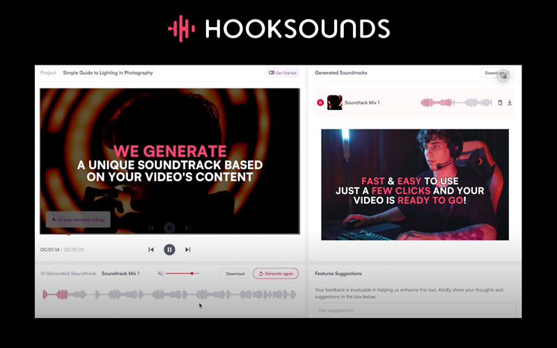 HookSounds AI studio for soundtracks | AI Resource Directory