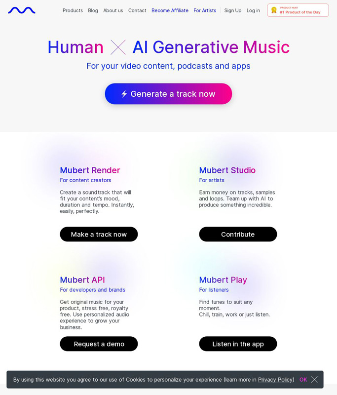 Mubert AI music generation | AI Resource Directory
