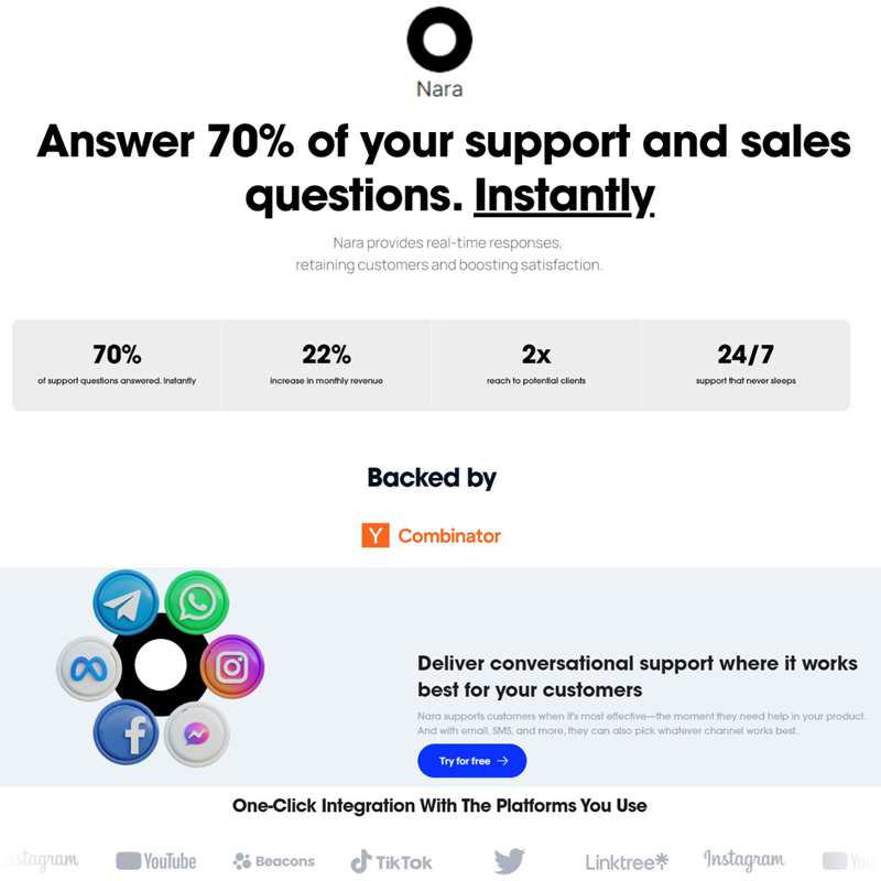 Nara customer support ai tool | AI Resource Directory
