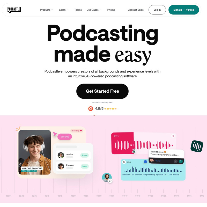 Podcastle AI podcasting software tool | AI Resource Directory