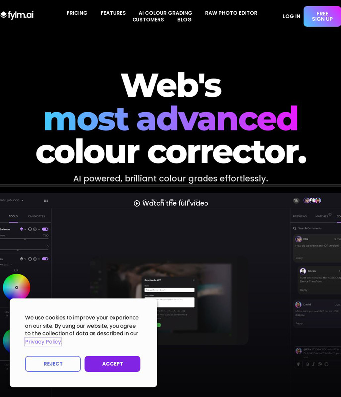 fylm ai color grading professional tools | AI Resource Directory