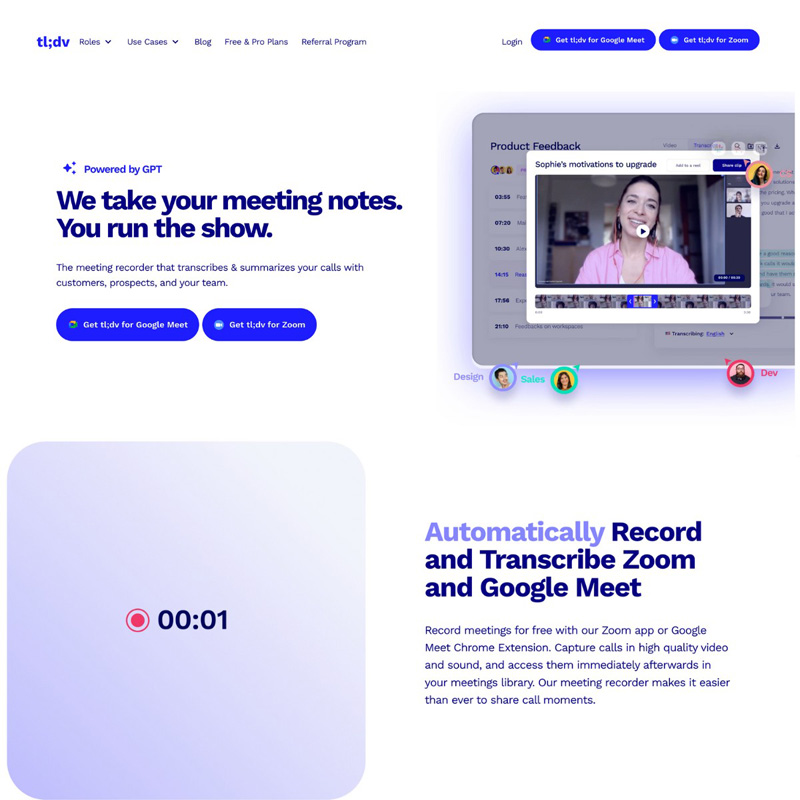 tldv Ai meeting notes tool | AI Resource Directory